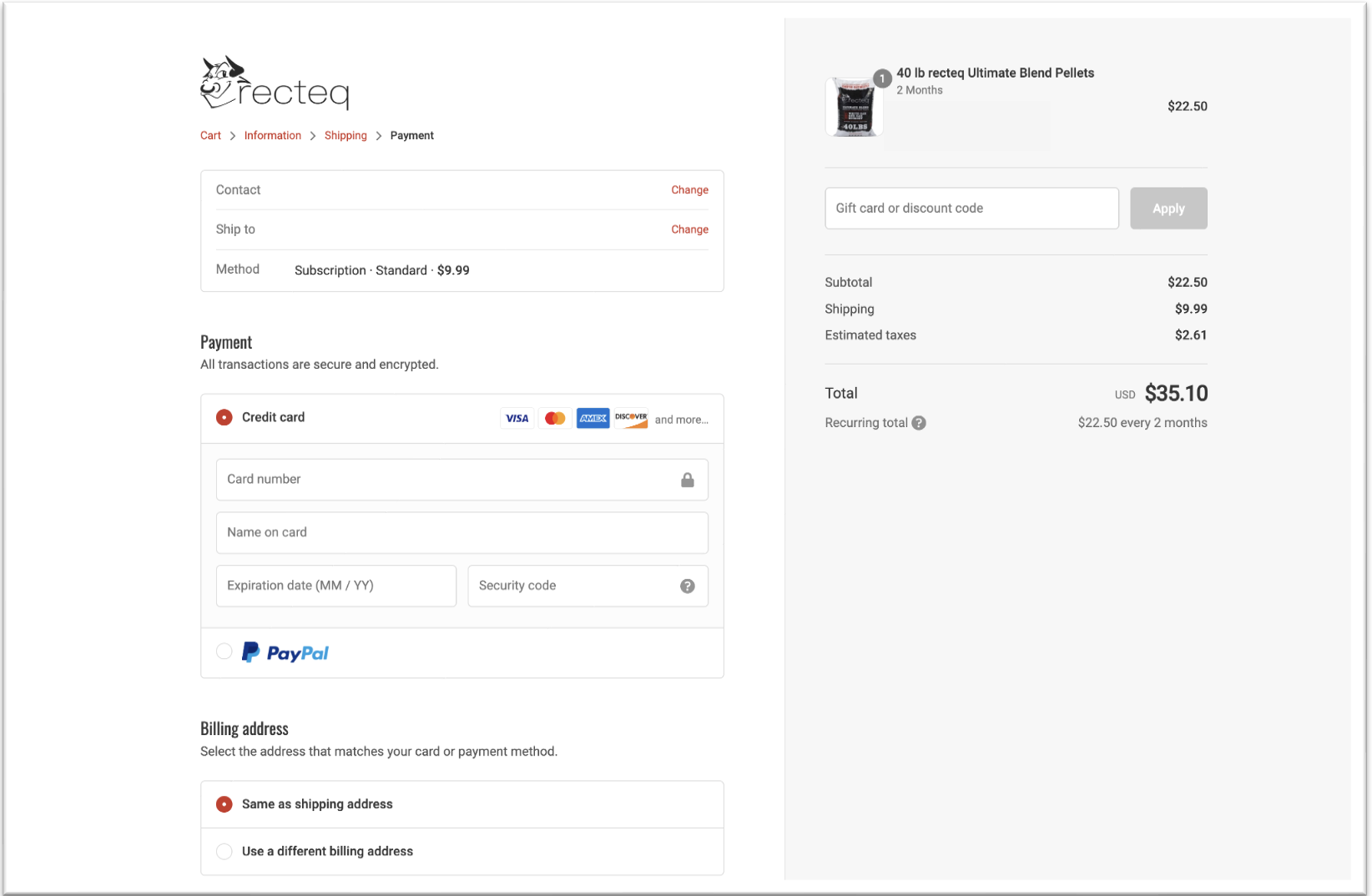 How to Setup a New Subscription recteq