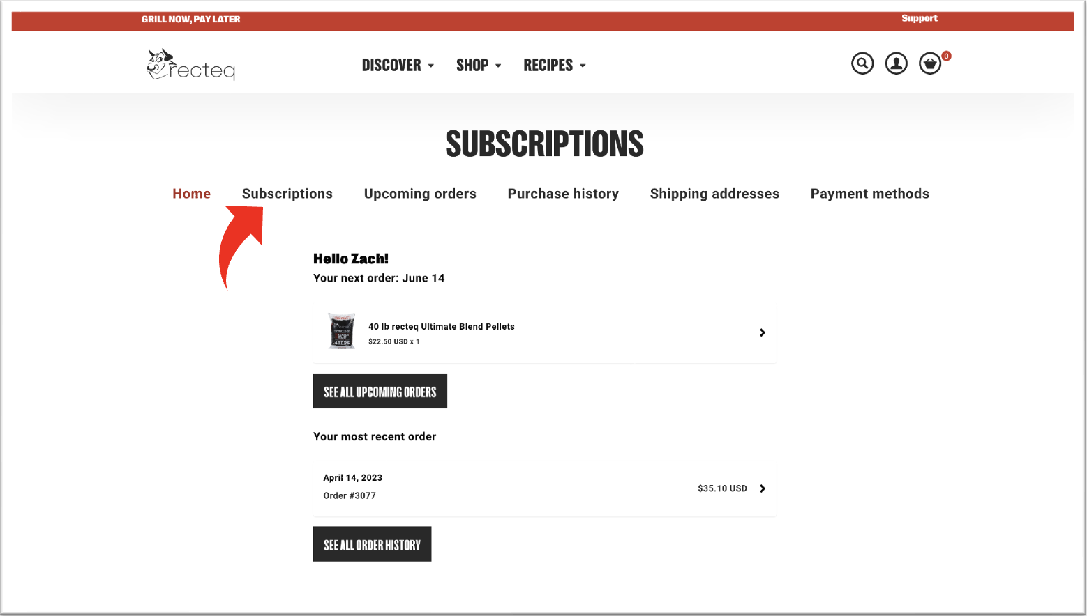 How to Manage Active Subscriptions recteq